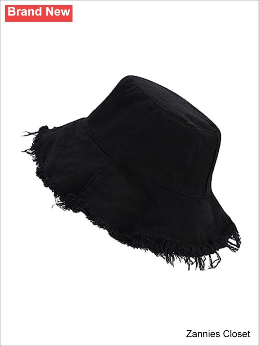 🤠 Frayed Bucket Hat Unisex Washed Cotton Wide Brim Sun Beach Boonie Cap